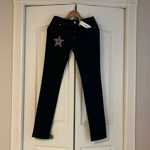 Womens Authentic Iceberg Jeans - embroidered design waist 27 inch NWT